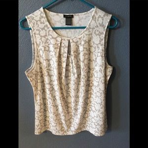 Ann Taylor tan and white camisole